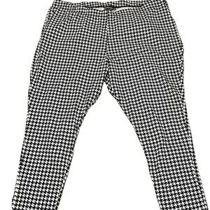Jessica London High-Waist Houndstooth Stretch Pants Black White Plus-Size 30-32